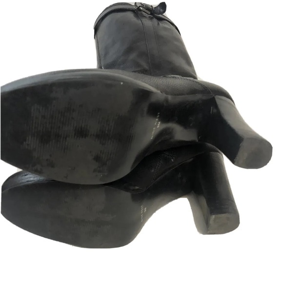 Women’s Nine West Black Leather Tall Platform Boots Size 9M - Picture 5 of 12